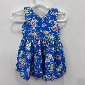 Ralph Lauren Baby Girls Blue Floral Dress Size 6 Months | Classic Spring Easter